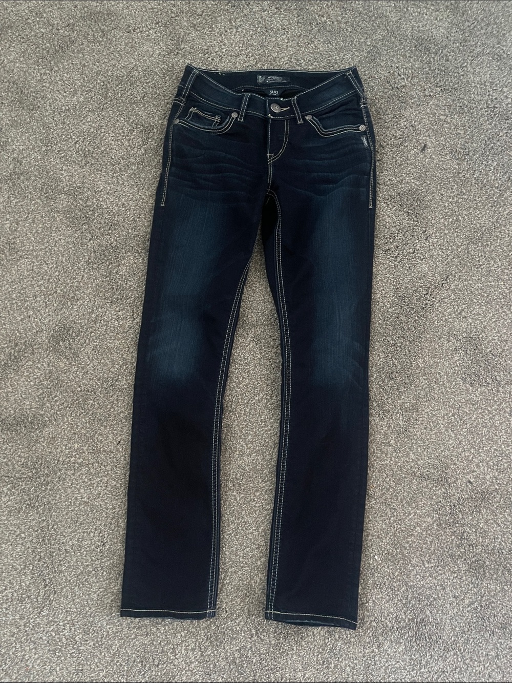 Silver Jeans Women's Skinny Jeans - Dark Blue with Contrast Stitching